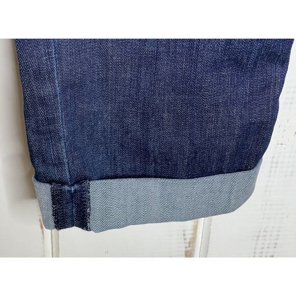 Hudson Bacara Kern Wash Cropped Straight Cuffed Blue Jeans Distressed Denim 28 - Picture 9 of 9